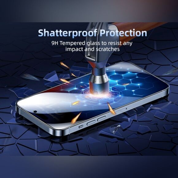 🤯5/$20🤯 Privacy Screen Protector for iPhone 15 Pro [6.1 Inch] [2-Pack] NWT - Picture 8 of 9